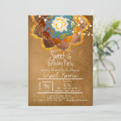 Invitation Nuits bohème avec Lotus Mandala | Bleu pourpre (Debout devant)