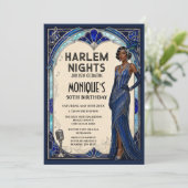 Invitation Nuits de Harlem Roaring 20s Blue Saphir Âge du Jaz (Debout devant)
