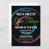 Invitation Nuits de Neon Prom Envoi au lycée (Devant / Derrière)