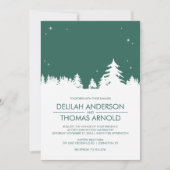 Invitation Nuits d'hiver étoilées Emerald Green Mariage (Devant)