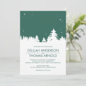 Invitation Nuits d'hiver étoilées Emerald Green Mariage (Debout devant)