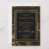 Invitation Nuits en Granite & Or Mariage II (Devant)