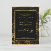 Invitation Nuits en Granite & Or Mariage II (Debout devant)