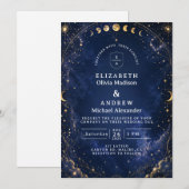 Invitation Nuits étoilées fantaisistes Mariage céleste (Devant / Derrière)