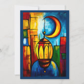 Invitation Nuits géométriques du Ramadan - Lune et lanternes (Devant)