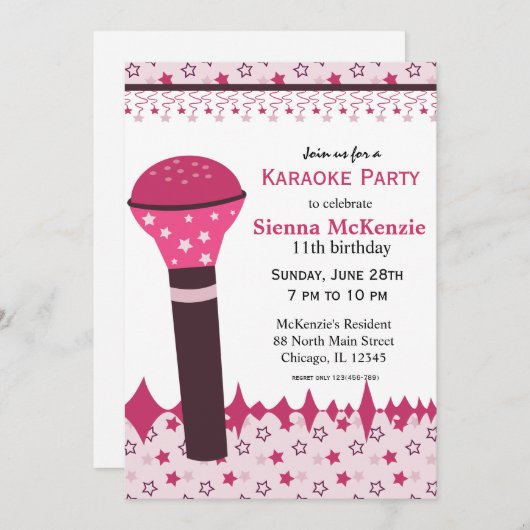 Invitation Nuits karaoké (Devant / Derrière)