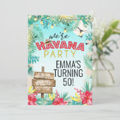 Invitation Nuits rétro tropicales florales à La Havane (Debout devant)