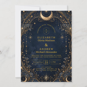 Invitation Nuits Stellaires Élégantes Mariage Céleste