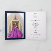 Invitation Nuits violettes Arabe Aquarelle Quinceañera (Intérieur)