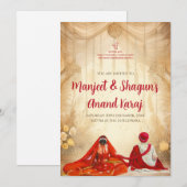 Invitation numérique Anand Karaj invitations sikhe (Devant / Derrière)