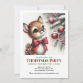 Invitation numérique aquarelle bébé faon Noël joye (Devant)