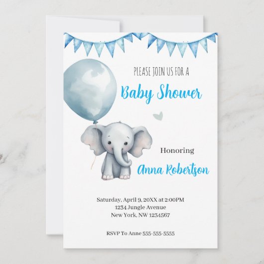 Invitation numérique baby shower (Devant)