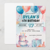 Invitation numérique classique pour une fête d'ann (Devant / Derrière)