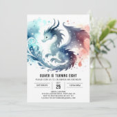 Invitation Numérique d'anniversaire du dragon enchanté (Debout devant)