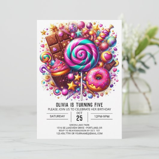 Invitation numérique d'anniversaire Sweets Adorabl (Debout devant)