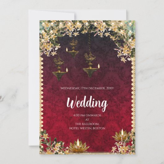 Invitation numérique de mariage hindou Mariage ind (Devant)