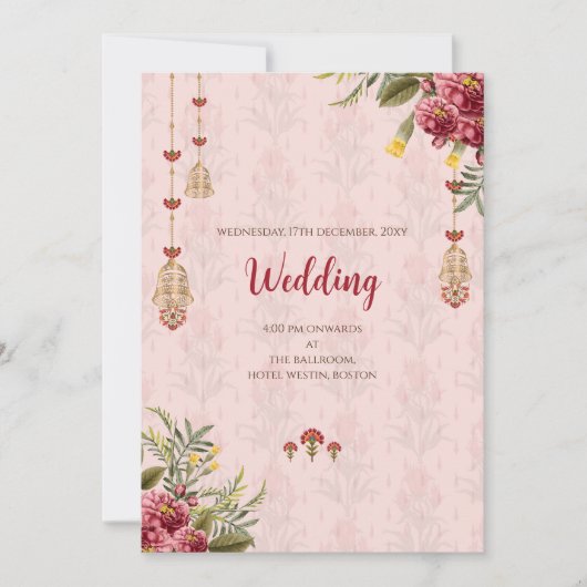 Invitation numérique de mariage hindou mariage ind (Devant)