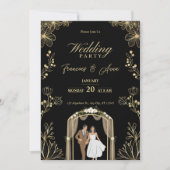 Invitation numérique élégante de Nikkah blanc et o (Devant)