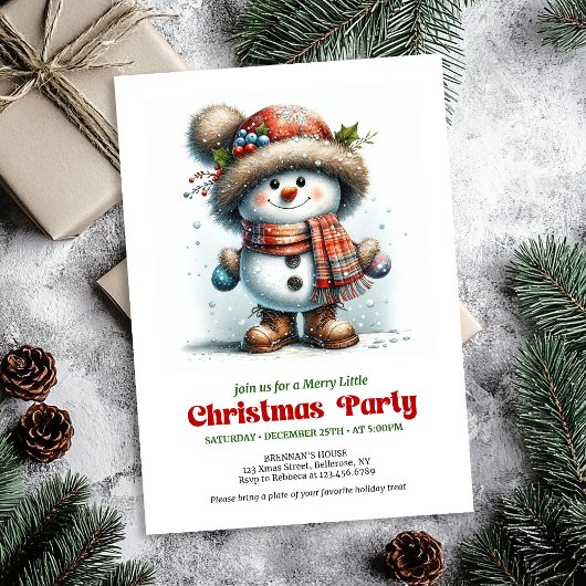 Invitation numérique festive et joyeuse de bonhomm