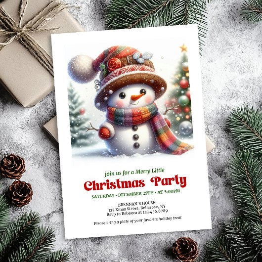 Invitation numérique festive et ludique de bonhomm
