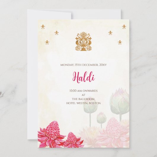 Invitation numérique Haldi et carte de mariage ind (Devant)