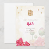 Invitation numérique Haldi et carte de mariage ind (Devant / Derrière)