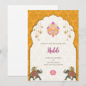 Invitation numérique Haldi et carte de mariage ind (Devant / Derrière)