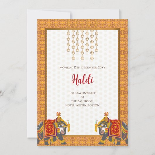 Invitation numérique Haldi et carte de mariage ind (Devant)