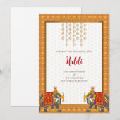 Invitation numérique Haldi et carte de mariage ind (Devant / Derrière)