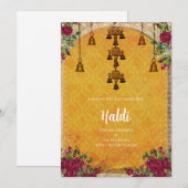 Invitation numérique Haldi et carte de mariage ind (Devant / Derrière)