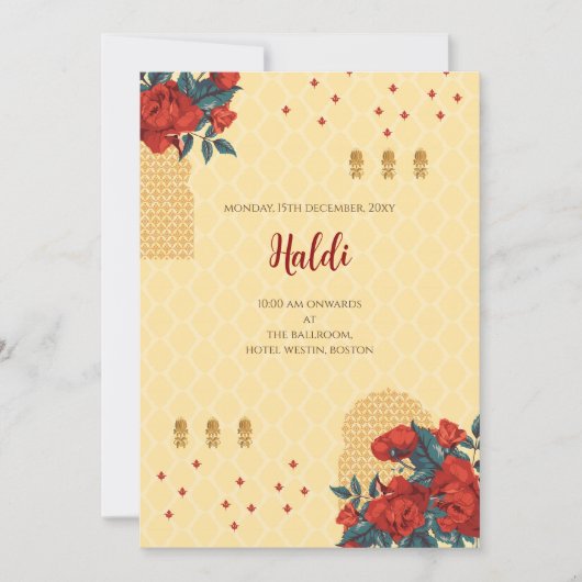 Invitation numérique Haldi et carte mariage indien (Devant)