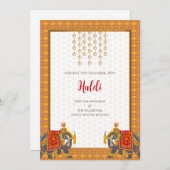 Invitation numérique Haldi et carte mariage indien (Devant / Derrière)