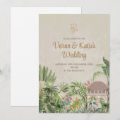 Invitation numérique indienne et carte de mariage (Devant / Derrière)