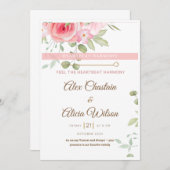 Invitation numérique Mariage d'harmonie HeartBeat (Devant / Derrière)