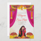 Invitation numérique Mayoun & invitations de Haldi (Devant / Derrière)