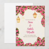 Invitation numérique Mehendi & Carte d'invitation  (Devant / Derrière)