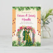 Invitation numérique Mehendi et Mariage Mehndi inv (Debout devant)