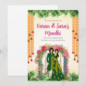 Invitation numérique Mehendi & Invitation de maria (Devant / Derrière)