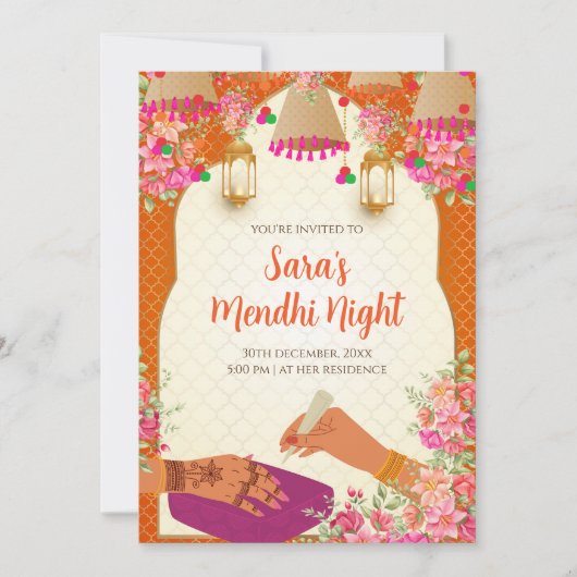 Invitation numérique Mehndi & Cartes d'invitation  (Devant)
