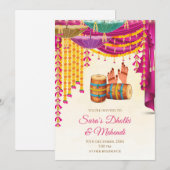 Invitation numérique Mehndi et invitation de nuit  (Devant / Derrière)