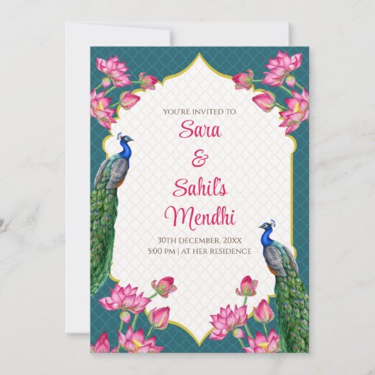 Invitation numérique Mehndi & Invitation numérique (Devant)