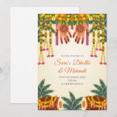 Invitation numérique Mehndi Invitations numériques (Devant / Derrière)