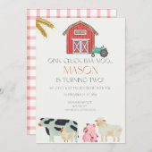 Invitation numérique Oink Cluck Baa Moo (Devant / Derrière)