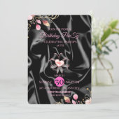 Invitation numérique pour 25 ans, Fille rose poudr (Debout devant)