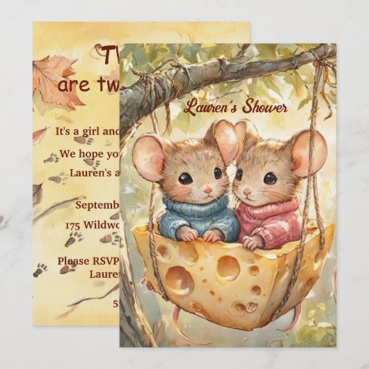 Invitation numérique pour jumeaux bébé garçon fill (Devant / Derrière)