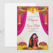 Invitation numérique pour Mayoun et carte de Haldi (Devant / Derrière)