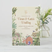 Invitation numérique pour un mariage indien en tan (Debout devant)