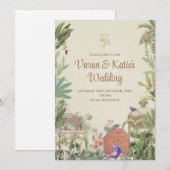 Invitation numérique pour un mariage indien en tan (Devant / Derrière)