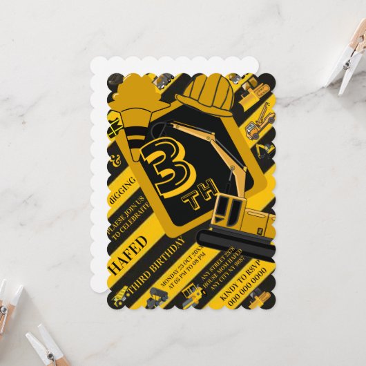 Invitation numérique pour une fête d'anniversaire  (Devant/Arrière en situation)