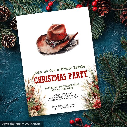 Invitation numérique pour une fête de Noël avec ch